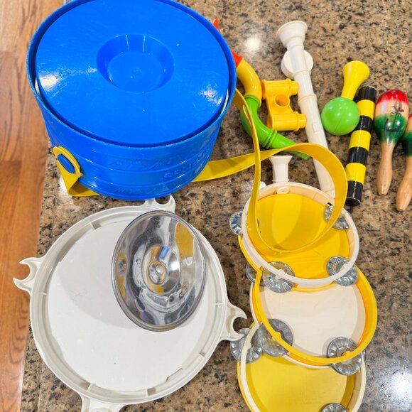 Fisher-Price Musical Band Drum Set Instruments Tambourine Vintage 1979 Vintage - Picture 15 of 16